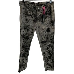 NWT I Heart Ronson Black and White Tie Dye Jeans size 10